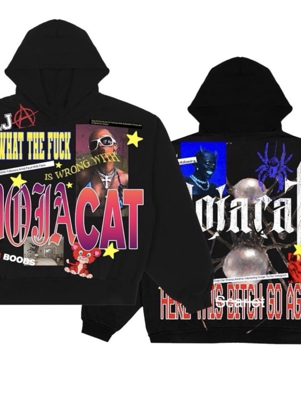 Doja Cat The Scarlet Tour Merch Double Sided Hoodie Sweatshirt Size M